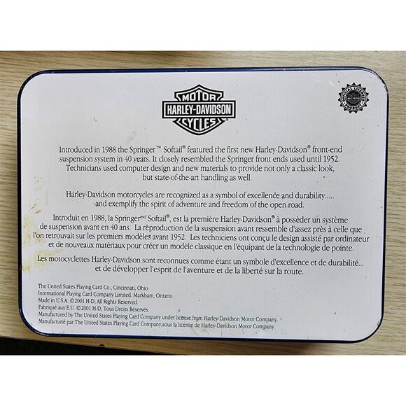 TIN-HARLEY DAVIDSON-SPRINGER SOFTTAIL-Motorcycle-3-D Motorcycle On Front - Picture 3 of 10